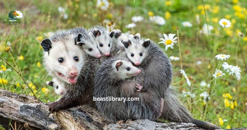 Opossum -  marsupial curled tail animal