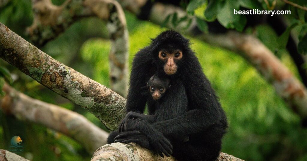 Spider Monkey curled tail animal