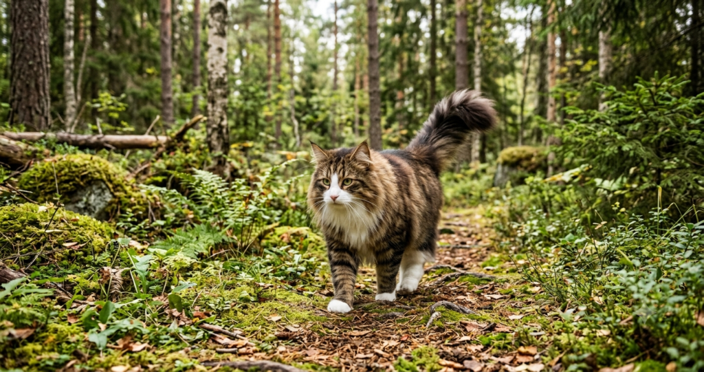 cat with fur